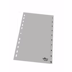Durable 6511-10 Onglet avec index numérique Polypropylène (PP) Gris