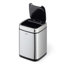 Durable NO TOUCH 6L Rectangulaire Acier inoxydable Argent, Noir
