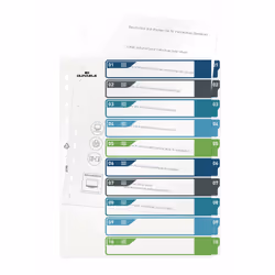 Durable 679527 intercalaire de classement Onglet avec index vierge Polypropylène (PP) Multicolore