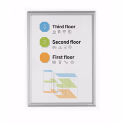Durable 500823 Cadre de mur 450 x 625 mm Rectangle Argent Aluminium