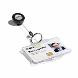 Durable 822258 Accessoire de porte-badge Porte-badge avec enrouleur Charbon de bois 10 pièce(s)