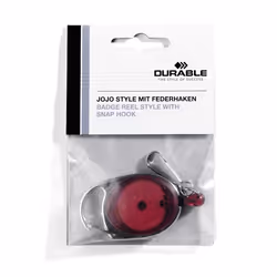 Durable 832703 Accessoire de porte-badge Porte-badge avec enrouleur Rouge, Argent 1 pièce(s)