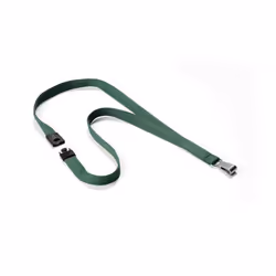 Durable Textile lanyard SOFT COLOUR dark green, Porte-badge, Métal, Textile, Vert, 44 cm, 15 mm