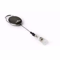 Durable ENROULEUR STYLE avec lanière bouton pression, Porte-badge, Métal, Plastique, Noir, Chrome, 80 cm, Chine, Paquet