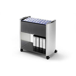 Durable Design Line Suspension File Trolley 80 A4 Présentoir à livres 2 étagères Noir, Argent