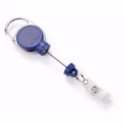 Durable Enrouleur extra résistant, Porte-badge, Métal, Plastique, Bleu, Chrome, 60 cm, Chine, Paquet