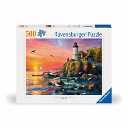 Ravensburger Puzzle 500 p - Phare au coucher du soleil, 500 pièce(s), Paysage, 12 an(s)
