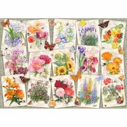Ravensburger Puzzle 1000 p - Affiches de fleurs du jardin