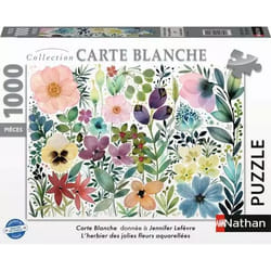 Nathan puzzle 1000 p - L’herbier des jolies fleurs aquarellées / Jennifer Lefèvre (Collection Carte