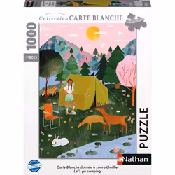 Nathan puzzle 1000 p - Let's go camping / Arual (Collection Carte blanche), 1000 pièce(s), 12 an(s)