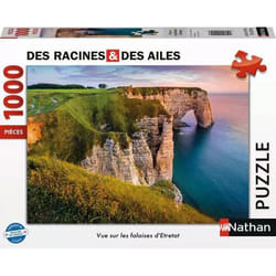Nathan puzzle 1000 p - Vue sur les falaises d'Etretat / Des racines et des ailes