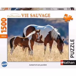 Nathan puzzle 1500 p - Jument et son poulain, 1500 pièce(s), 14 an(s)