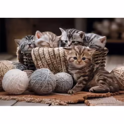 Nathan puzzle 1500 p - Boules de poils et pelotes de laine