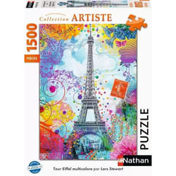 Nathan puzzle 1500 p - Tour Eiffel multicolore
