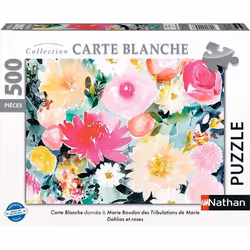 Nathan puzzle 500 p - Dahlias et roses / Marie Boudon (Collection Carte blanche), 500 pièce(s), 10 an(s)