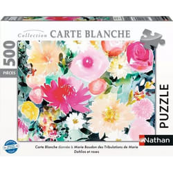 Nathan puzzle 500 p - Dahlias et roses / Marie Boudon (Collection Carte blanche)