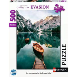 Nathan puzzle 500 p - Les barques du lac de Braies, Italie
