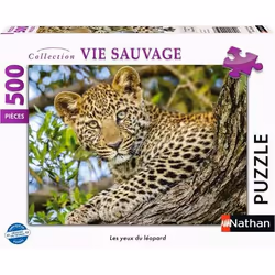 Nathan puzzle 500 p - Les yeux du léopard, 500 pièce(s), 10 an(s)