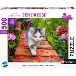 Nathan puzzle 500 p - Chaton au jardin, 500 pièce(s), 10 an(s)