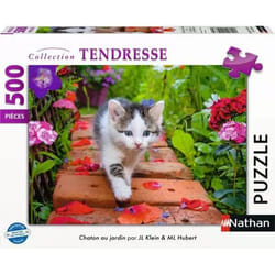 Nathan puzzle 500 p - Chaton au jardin