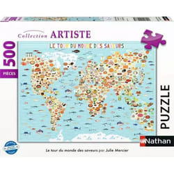 Nathan puzzle 500 p - Le tour du monde des saveurs / Julie Mercier