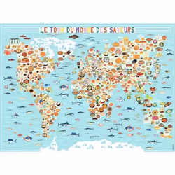 Nathan puzzle 500 p - Le tour du monde des saveurs / Julie Mercier