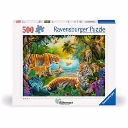 Ravensburger Puzzle 500 pièces - Tigres dans l'oasis, 500 pièce(s), Animaux, 12 an(s)