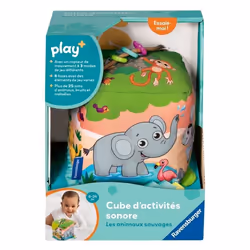 Ravensburger play+, Cube d'activités sonore - Les animaux sauvages , 0-12 mois, Premier âge, bébé