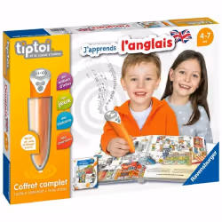 Ravensburger Tiptoi - Coffret Complet Lecteur Interactif Livre J'Apprends L'Anglais, 4 an(s)