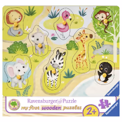 Ravensburger My first wooden puzzle 8 p - En route vers le zoo, 8 pièce(s), Animaux, 2 an(s)