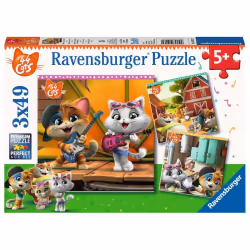 Ravensburger Puzzles 3x49 p - Bienvenue chez les 44 Chats !, 49 pièce(s), Dessins animés, 5 an(s)