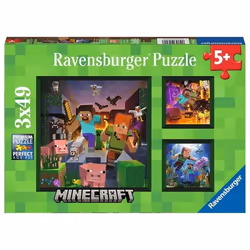 Ravensburger Puzzles 3x49 p - Biomes de Minecraft, 49 pièce(s), 5 an(s)
