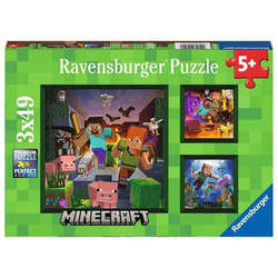 Ravensburger Puzzles 3x49 p - Biomes de Minecraft