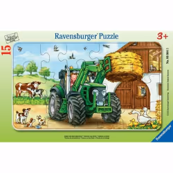 Ravensburger Puzzle cadre 15 p - Tracteur à la ferme, 15 pièce(s), Ferme, 3 an(s)