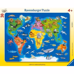Ravensburger Puzzle cadre 30-48 p - Les animaux dans le monde, 30 pièce(s), Cartes, 4 an(s)