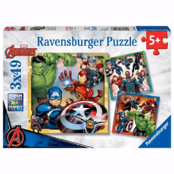 Ravensburger Puzzles 3X49 P - Les Puissants Avengers/Marvel, 5 an(s)