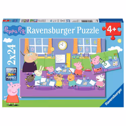 Ravensburger Puzzle 2x24 p - Peppa Pig à l'école, 24 pièce(s), Dessins animés, 4 an(s)