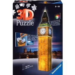 Ravensburger Puzzle 3D Big Ben illuminé, 216 pièce(s), Bâtiments, 8 an(s)