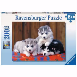 Ravensburger Puzzle 200 P Xxl - Mignons Huskies, 8 an(s)