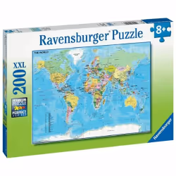 Ravensburger Puzzle 200 P Xxl - Carte Du Monde, 200 pièce(s), Cartes, 8 an(s)
