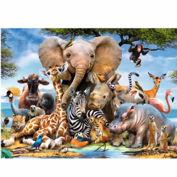 Ravensburger Puzzle 300 p XXL - Mes amis d'Afrique, 300 pièce(s), Animaux, 9 an(s)