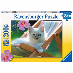 Ravensburger Puzzle 200 p XXL - Chaton blanc, 200 pièce(s), 8 an(s)