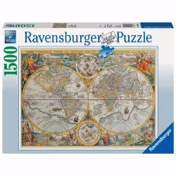 Ravensburger Puzzle 1500 p - Mappemonde 1594, 1500 pièce(s), Cartes, 14 an(s)