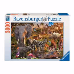 Ravensburger Puzzle 3000 p - Animaux du continent africain, 3000 pièce(s), Faune, 14 an(s)