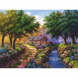 Ravensburger Puzzle 1500 p - Cottage au bord de la rivière, 1500 pièce(s), 12 an(s)