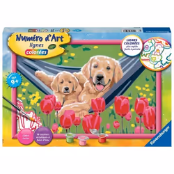 Ravensburger Numéro d'Art grand Labradors et tulipes, 7 an(s), 340 mm, 230 mm, 40 mm, 1 pièce(s)