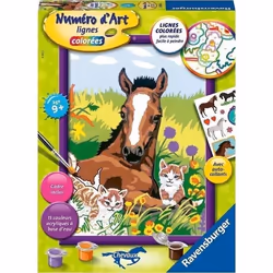 Ravensburger Numéro d'Art moyen Cheval et chatons, 7 an(s), 200 mm, 270 mm, 50 mm, 1 pièce(s)