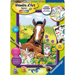 Ravensburger Numéro d'Art moyen Cheval et chatons