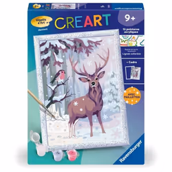 CreArt Kids 18x24cm Cerf romantique Kit de peinture par numéros Numéro dArt Dès 9 ans 25831 Ravensburger