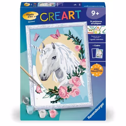 CreArt Kids 18x24cm Licorne fleurie dès 9 ans Kit de peinture par numéros Numéro dArt 25834 Ravensburger